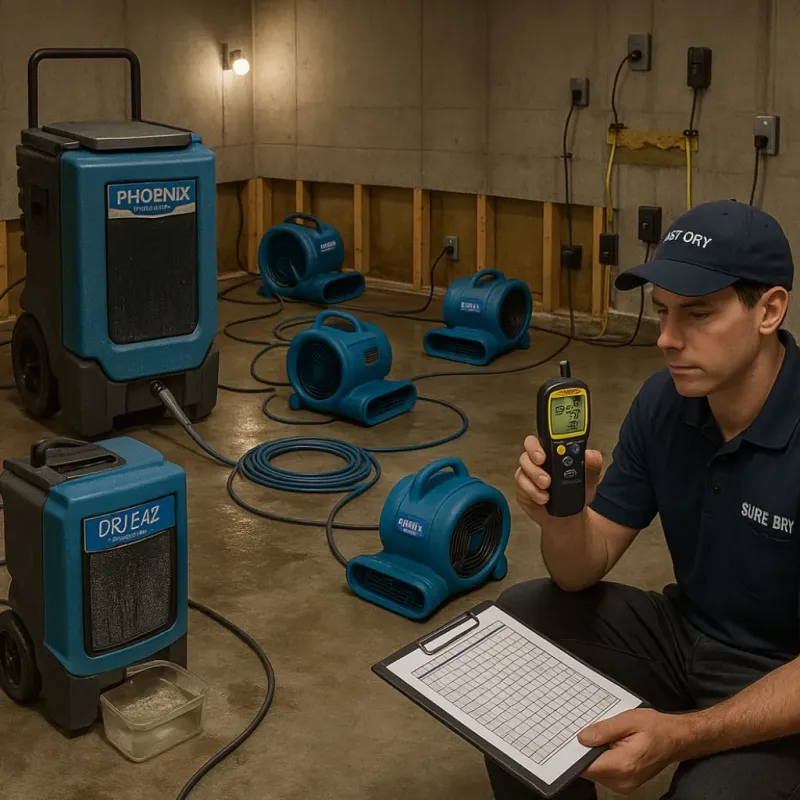 Structural Drying and Dehumidification process in Jellico, TN